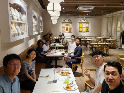 Graduation party for Seung-Jin Han, Sanghee Nam, and Huapeng Zhang